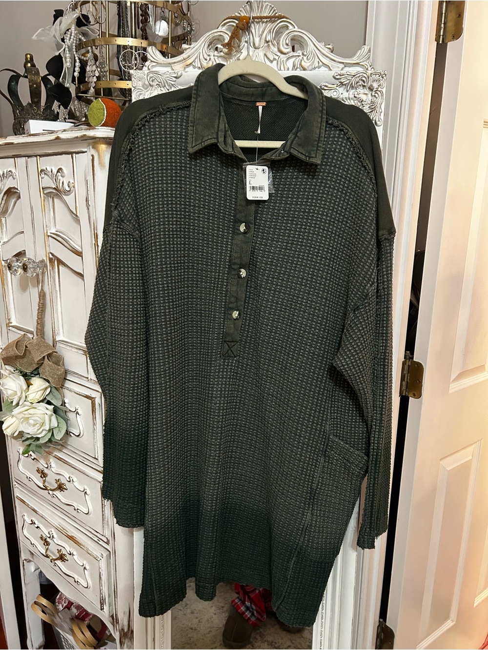 Free People Wilder Polo Tunic Mini Dress NWT Large